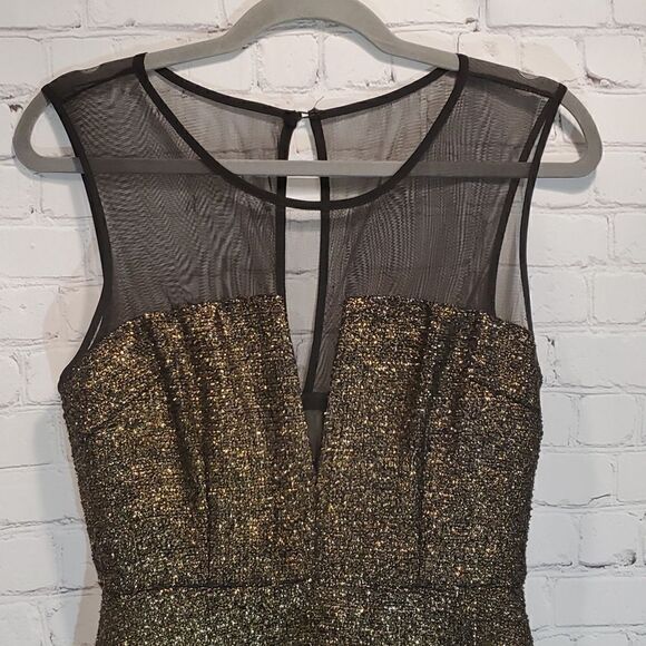 aryn K. Gold and black mesh special occasion dress - Picture 2 of 10